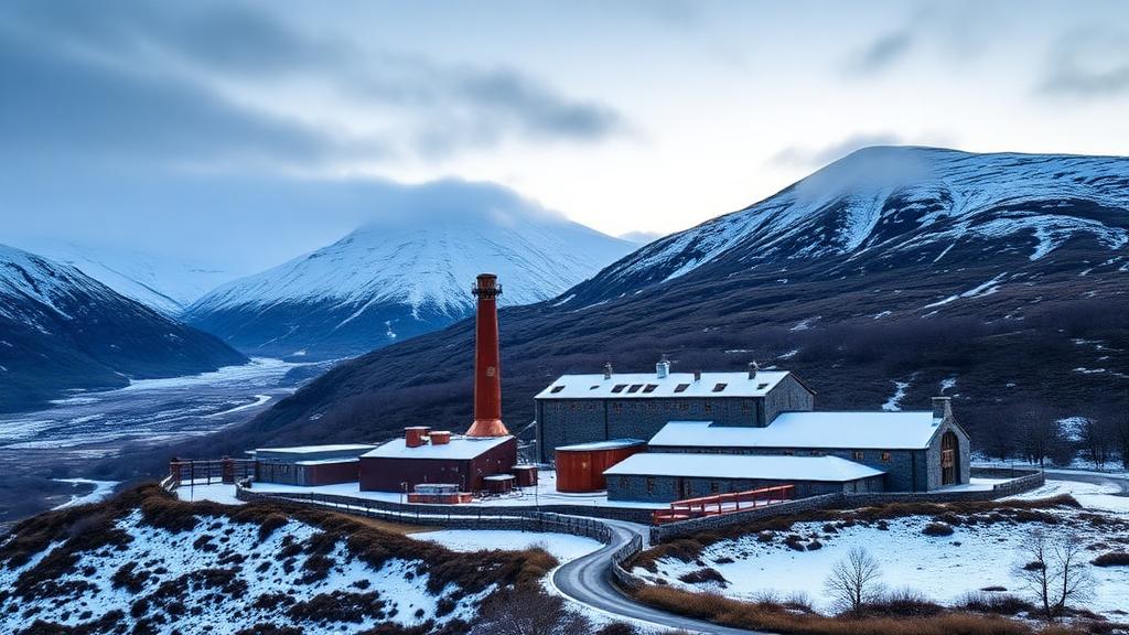 Dalwhinnie distillery in Highland, Scotland