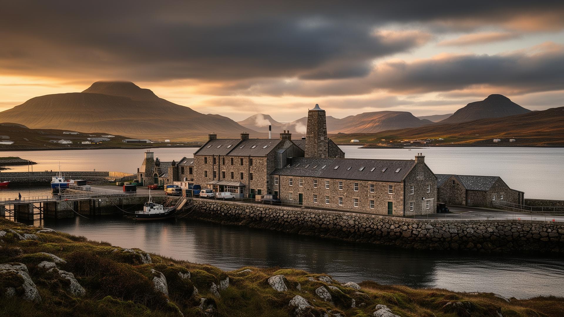 Scapa distillery in Island, Scotland