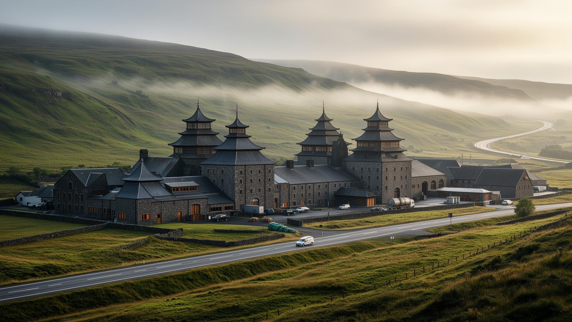 Tomatin distillery in Highland, Scotland